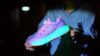 Girl wearing Newness Galaxy Lights LED Roller Skates stylish and safe roller skates with colorful LED lights