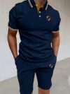 Newness Riviera Escape Mens Summer Set A stylish and comfortable two piece outfit perfect for summer Model showcases the breathable polyester fabric and modern look