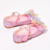 Enchanted Crystal Girls Blue Shoes by Newness Sparkling blue childrens shoes adorned with crystals perfect for special occasions or everyday wear