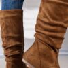 Effortlessly Chic Slouchy Boots in brown leather These stylish boots feature a slouchy fit and sleek design perfect for elevating any outfit