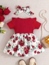 Adorable baby girl wearing a Summer Bloom floral dress perfect for summer