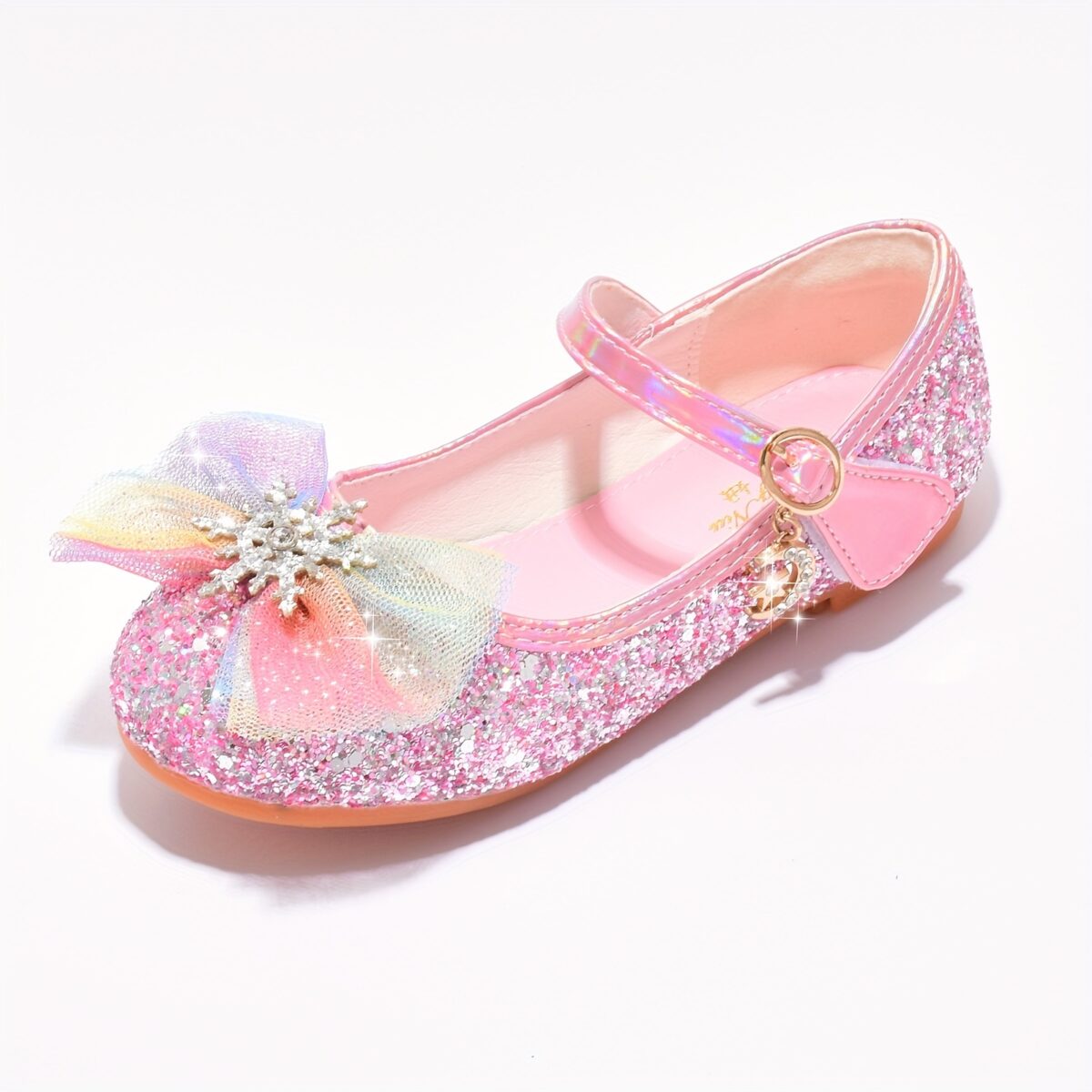Enchanted Crystal Girls Blue Shoes by Newness Sparkling blue childrens shoes adorned with crystals perfect for special occasions or everyday wear