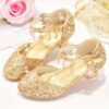 A pair of elegant Starlight Sparkle Girls Princess Heels perfect for weddings and special events The shoes feature sparkling embellishments and a delicate design