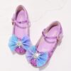 Enchanted Crystal Girls Blue Shoes by Newness Sparkling blue childrens shoes adorned with crystals perfect for special occasions or everyday wear