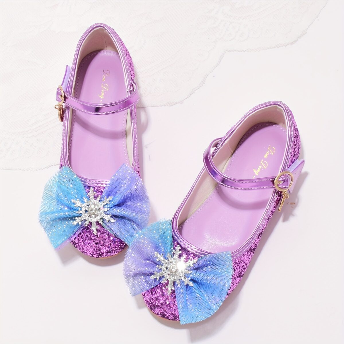 Enchanted Crystal Girls Blue Shoes by Newness Sparkling blue childrens shoes adorned with crystals perfect for special occasions or everyday wear