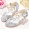 A pair of elegant Starlight Sparkle Girls Princess Heels perfect for weddings and special events The shoes feature sparkling embellishments and a delicate design