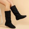 Effortlessly Chic Slouchy Boots in brown leather These stylish boots feature a slouchy fit and sleek design perfect for elevating any outfit