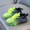 Kids BananaDeer Galaxy Glow LED Sneakers lighting up with vibrant colors