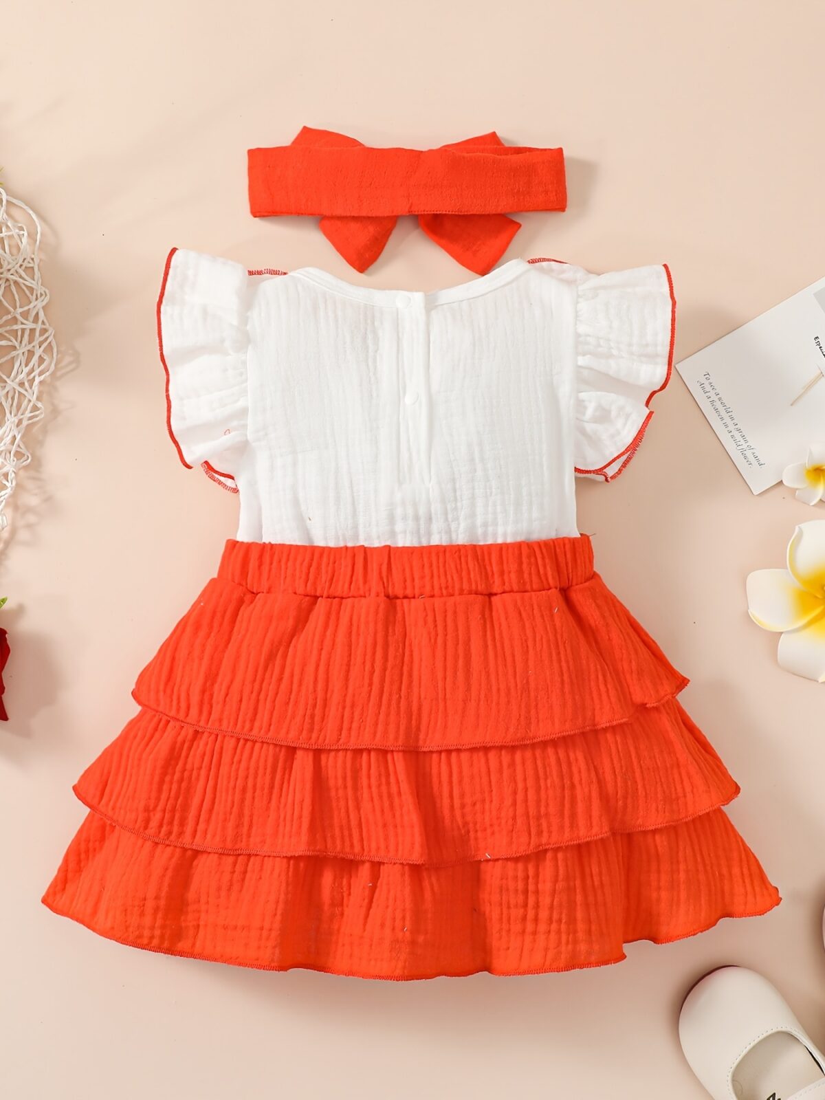 Adorable toddler girl in a vibrant Summer Bloom dress perfect for summer adventures The dress features a playful floral print and comfortable breathable fabric
