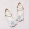 Enchanted Crystal Girls Blue Shoes by Newness Sparkling blue childrens shoes adorned with crystals perfect for special occasions or everyday wear