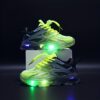 Kids BananaDeer Galaxy Glow LED Sneakers lighting up with vibrant colors