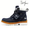 FANGFIUP Arctic Explorer Kids Snow Boots in action showcasing their warmth and style during a snowy adventure