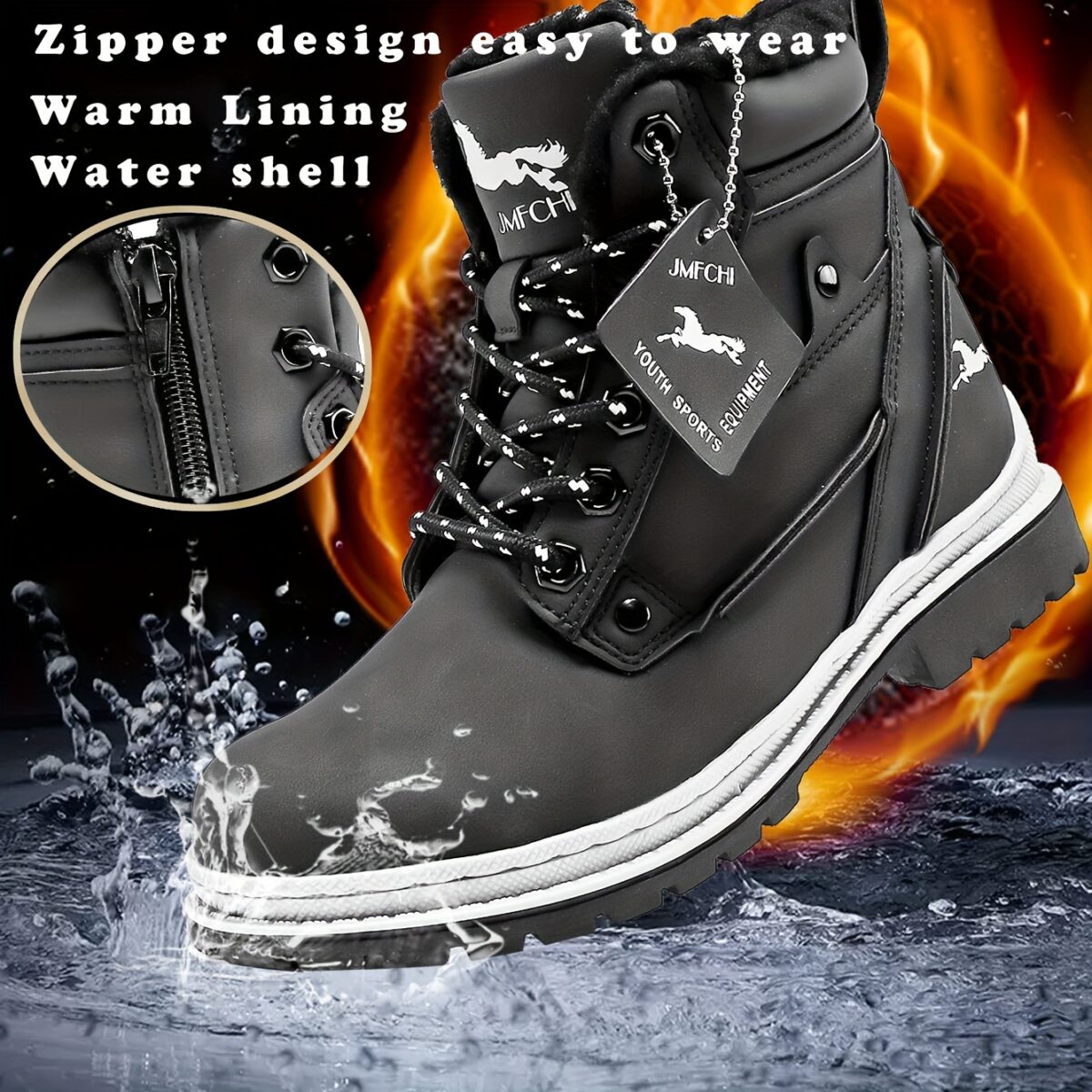 FANGFIUP Arctic Explorer Kids Snow Boots in action showcasing their warmth and style during a snowy adventure