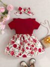 Adorable baby girl wearing a Summer Bloom floral dress perfect for summer