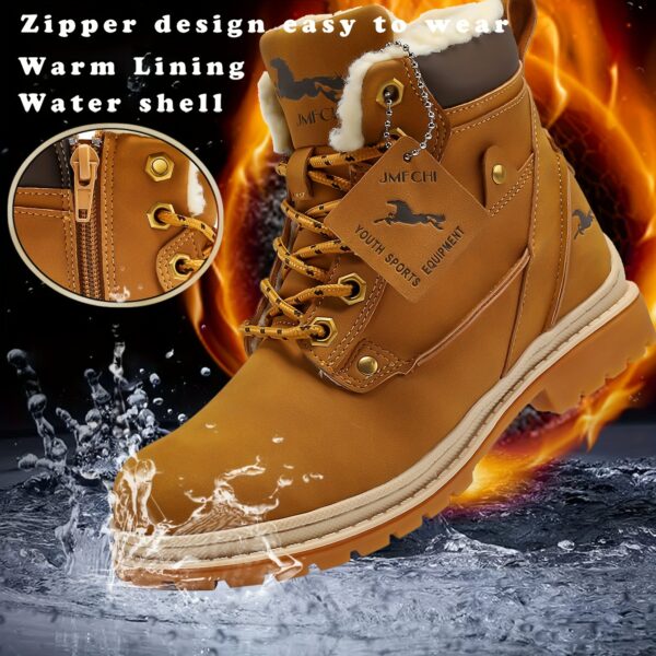 FANGFIUP Arctic Explorer Kids Snow Boots in action showcasing their warmth and style during a snowy adventure