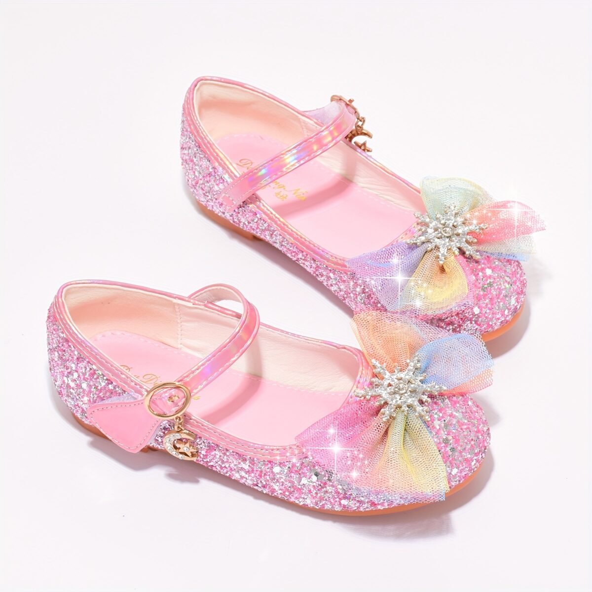 Enchanted Crystal Girls Blue Shoes by Newness Sparkling blue childrens shoes adorned with crystals perfect for special occasions or everyday wear