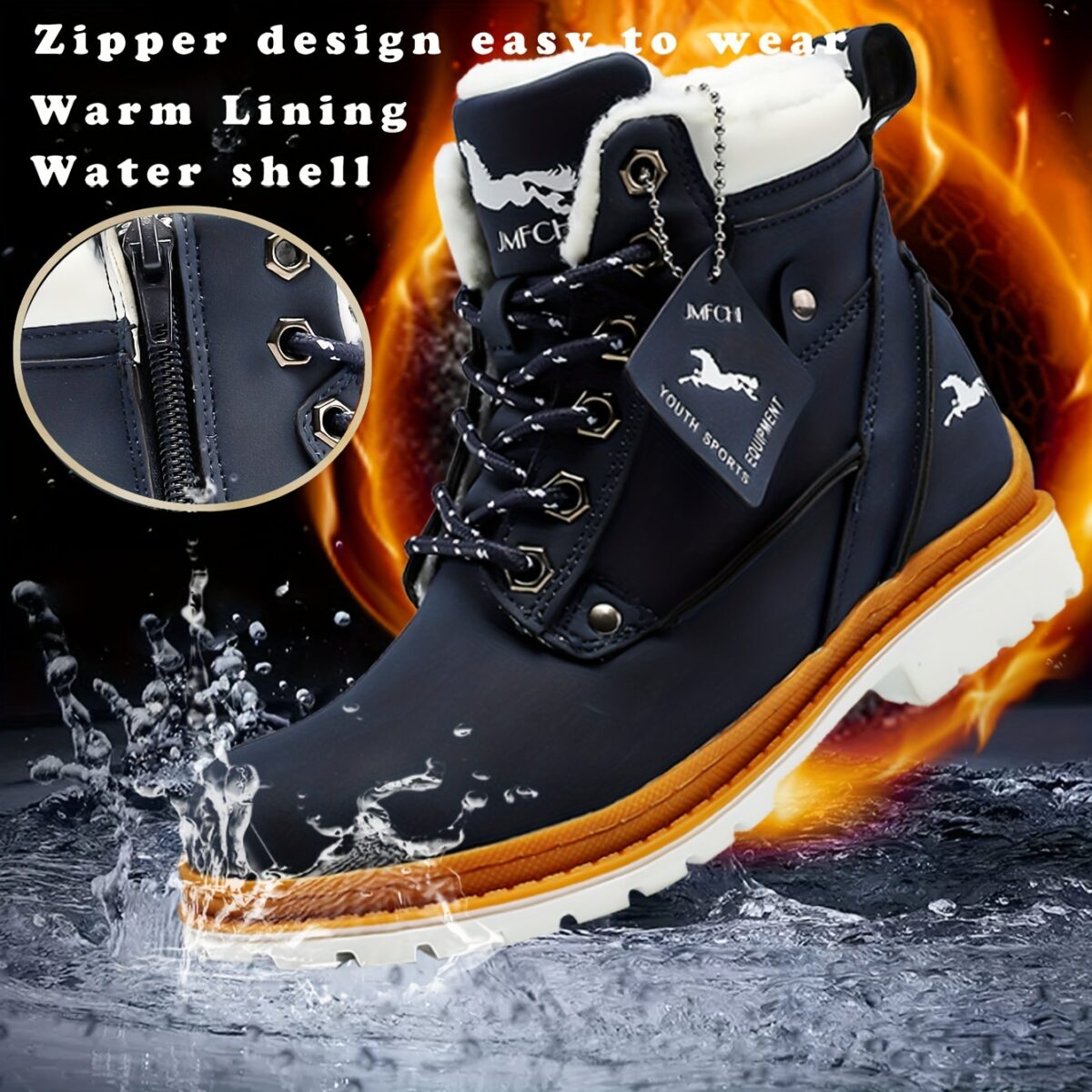 FANGFIUP Arctic Explorer Kids Snow Boots in action showcasing their warmth and style during a snowy adventure