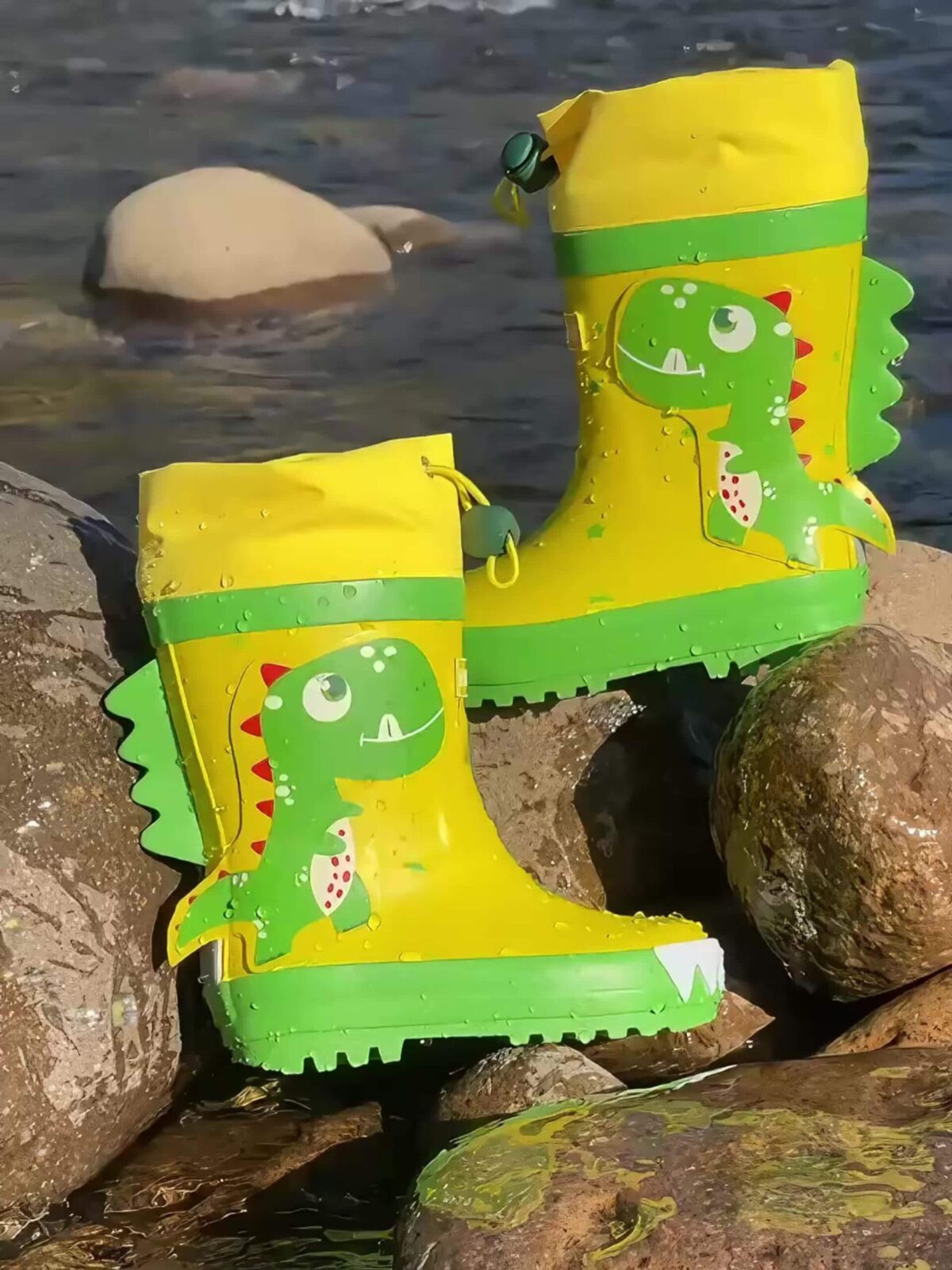 Newness Adventure Ready Dino Rain Boots Adorable dinosaur rain boots perfect for kids rainy day adventures