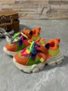 Childs bright neon green pink and yellow Cloud Play Sneakers stylish and comfortable for spring or fall