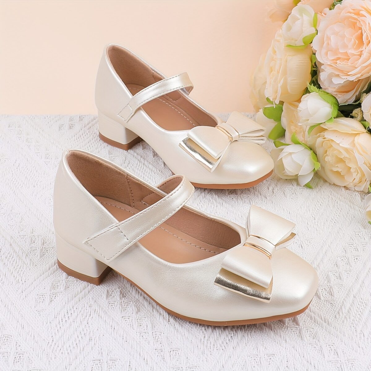 Golden Hour Girls High Heels by Newness Elegant girls high heels in gold perfect for weddings parties and special occasions