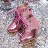 Twinkle Toes Girls Heels Stunning girls heels in rose gold perfect for parties and special occasions These sparkly heels feature a comfortable design ensuring your little one can dance the night away