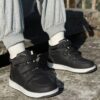 Stylish and comfortable Newness Urban Explorer Kids High Tops in grey perfect for fall and winter Durable high top design with a modern aesthetic