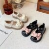 Adorable girls Summer Bow Mary Janes in pink perfect for summer playdates or parties Lightweight and stylish