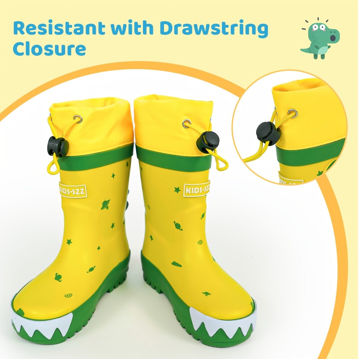 Newness Adventure Ready Dino Rain Boots Adorable dinosaur rain boots perfect for kids rainy day adventures