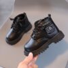 Newness Classic Side Zipper Boys Retro Boots in brown leather Perfect for Fall and Spring