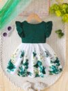 Adorable baby girl wearing a charming butterfly print dress from Newness perfect for spring and summer