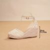Newness Coastal Breeze Lace Up Wedge Sandals in white showcasing the intricate lace up detail and comfortable wedge heel perfect for summer
