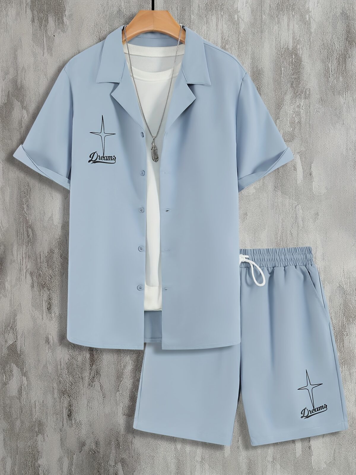 Newness Dubai Dreams Mens Summer Outfit A stylish two piece polyester set perfect for staying cool and comfortable all summer long