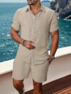 The Newness Riviera Escape Mens Summer Set a stylish and comfortable two piece outfit perfect for summer shown in detail