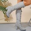 Newness Lace Up Gray High Heels Modern elegance personified Stunning gray high heels with lace up detail Shop the latest collection now