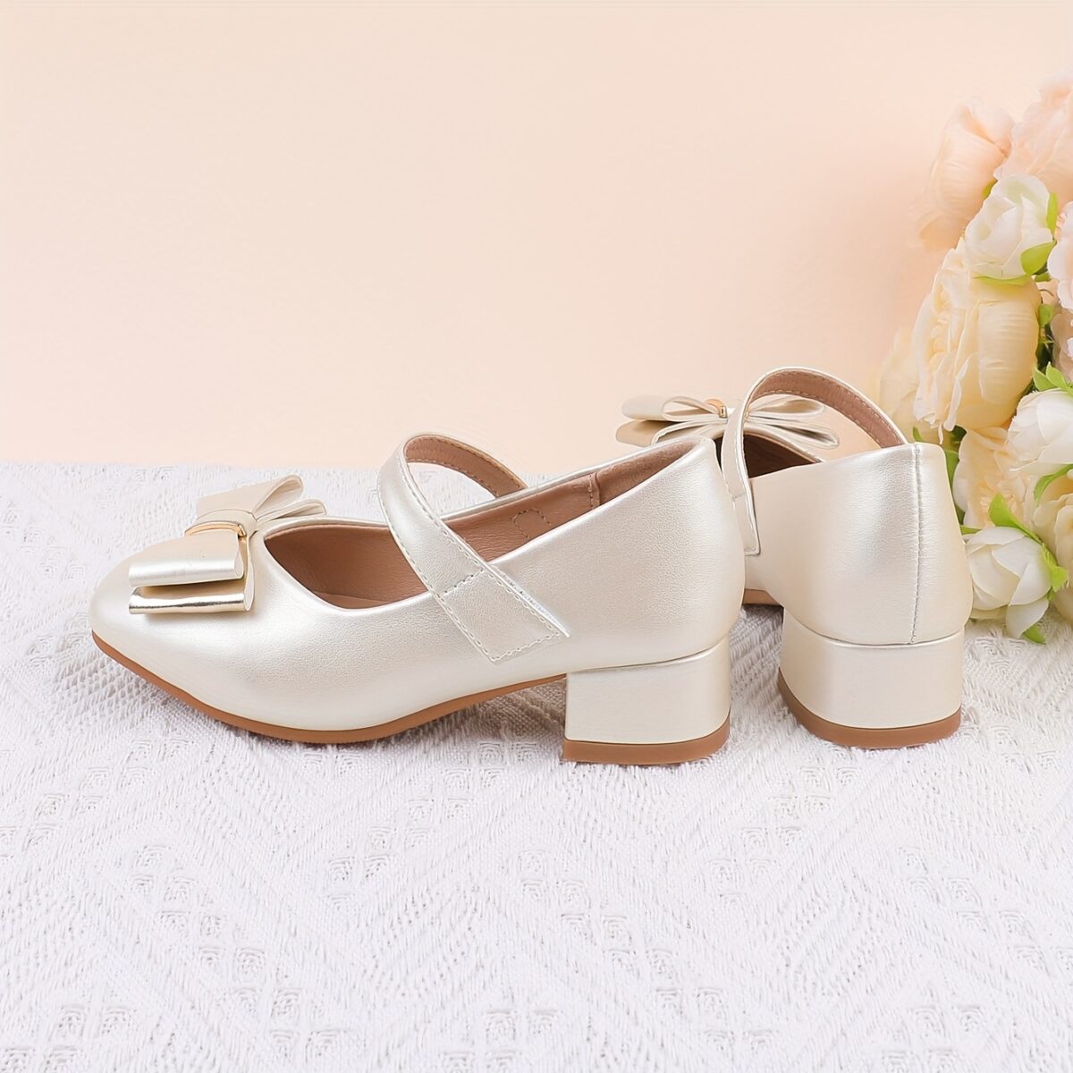 Golden Hour Girls High Heels by Newness Elegant girls high heels in gold perfect for weddings parties and special occasions