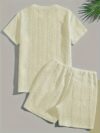 Womens Cable Knit Shorts Set in Cream stylish and comfortable summer outfit