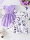 Adorable Summer Bloom Baby Girl Dress Set A charming two piece outfit in soft summery colors perfect for warm weather
