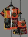 The Newness Riviera Escape Printed Summer Set A stylish and comfortable summer outfit perfect for both beach days and city nights The model is wearing the matching top and bottom showcasing the vibrant print
