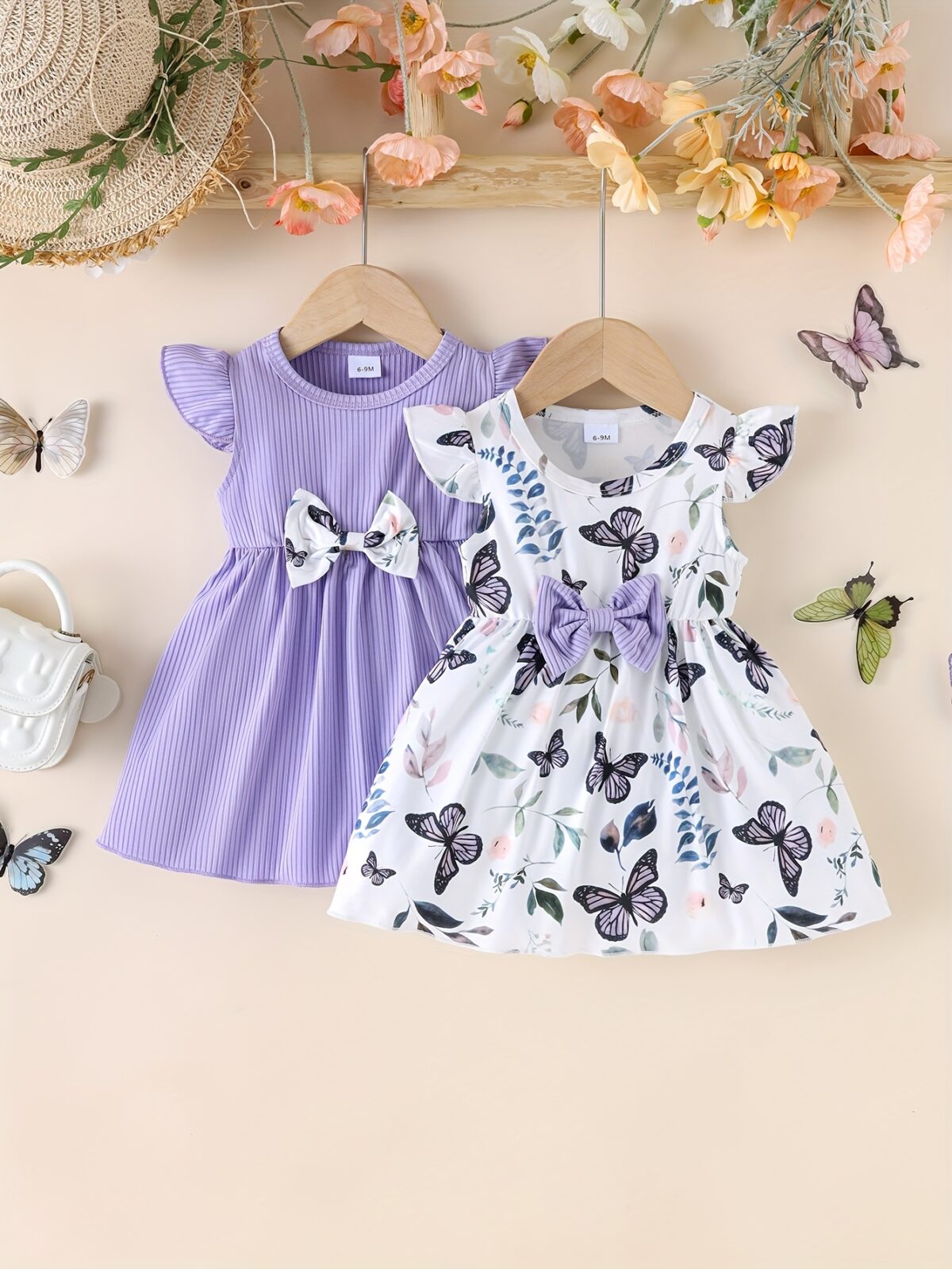 Adorable Flutterby Dreams Butterfly Dress for babies and toddlers showcasing its stylish and comfortable design The dress features a charming butterfly print