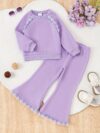 Adorable girls fleece set in pink and white perfect for autumn or winter The set includes a matching fleece jacket and pants ideal for keeping your little one warm and cozy