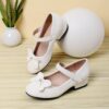 Adorable Darling Bow Girls Mary Janes in pink perfect for parties and everyday wear These classic Mary Janes feature a darling bow detail