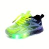 Kids BananaDeer Galaxy Glow LED Sneakers lighting up with vibrant colors