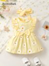 Adorable BrownBark daisy dress set perfect for summer This cute and stylish outfit features a charming daisy print and is ideal for warm weather