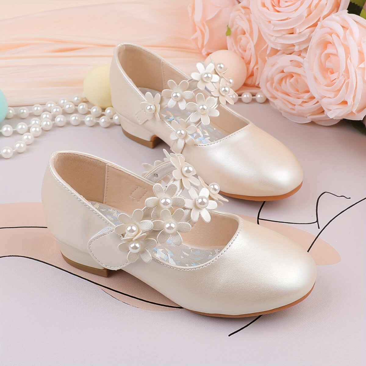 Enchanted Garden Girls Floral Shoes by Newness Delicate floral print shoes perfect for weddings parties or everyday wear