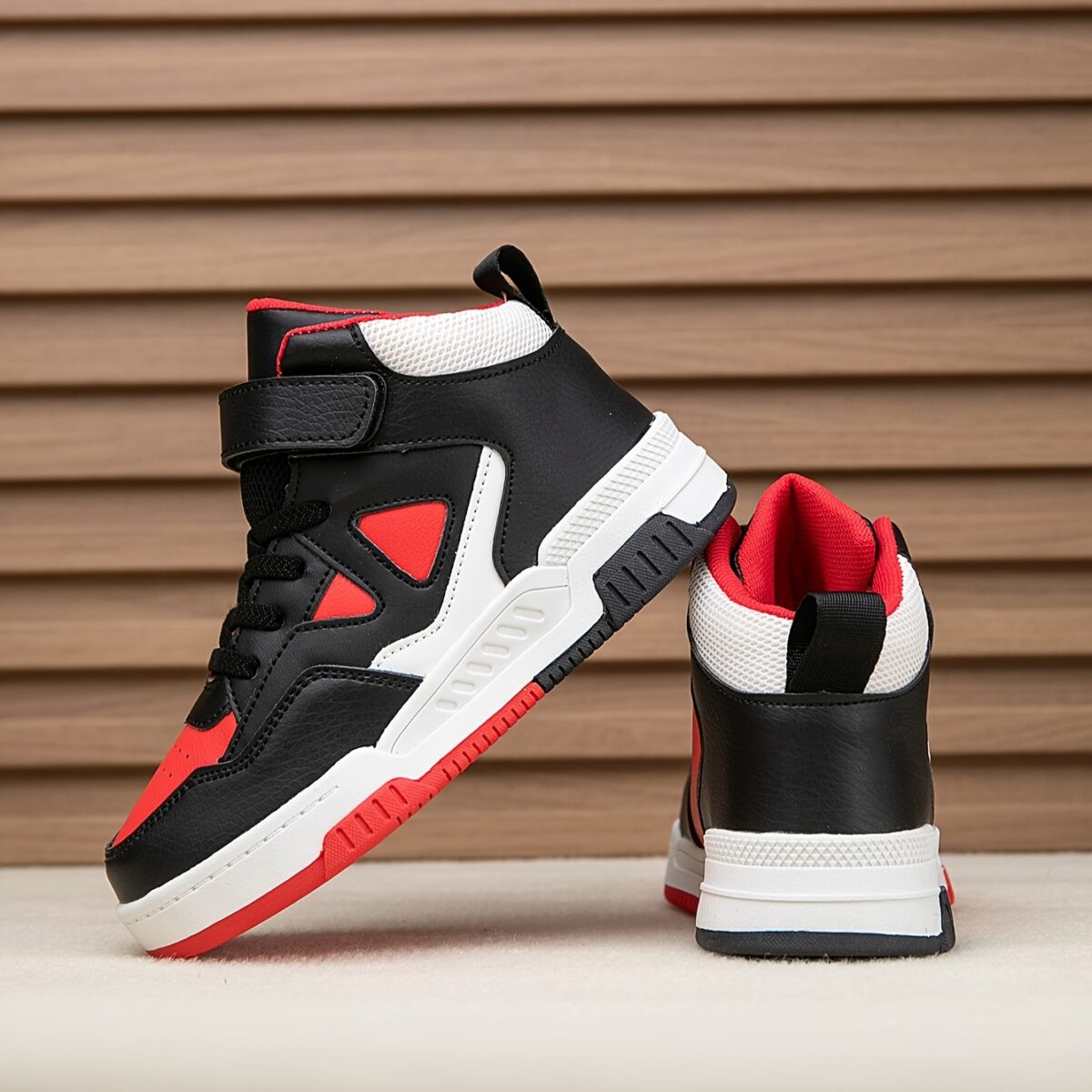 Stylish and durable color block high top sneakers for kids perfect for active play Showcasing vibrant color blocking and sturdy construction
