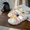 Rainbow Ribbon Girls Summer Sandals by Newness Stylish and comfy sandals perfect for summer play