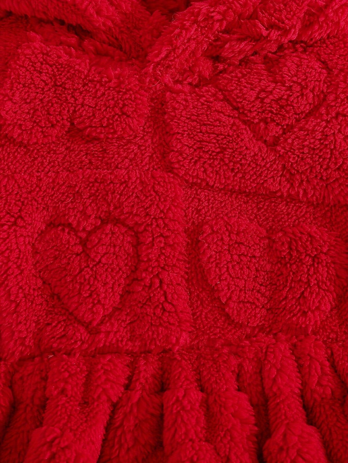 Baby girl wearing an adorable red heart patterned dress Perfect for Fall and Winter