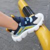 Newness Striped Hook  Loop Boys Casual Shoes Stylish and versatile boys casual shoes in blue and white stripes featuring breathable mesh and a comfortable EVA sole perfect for spring and summer
