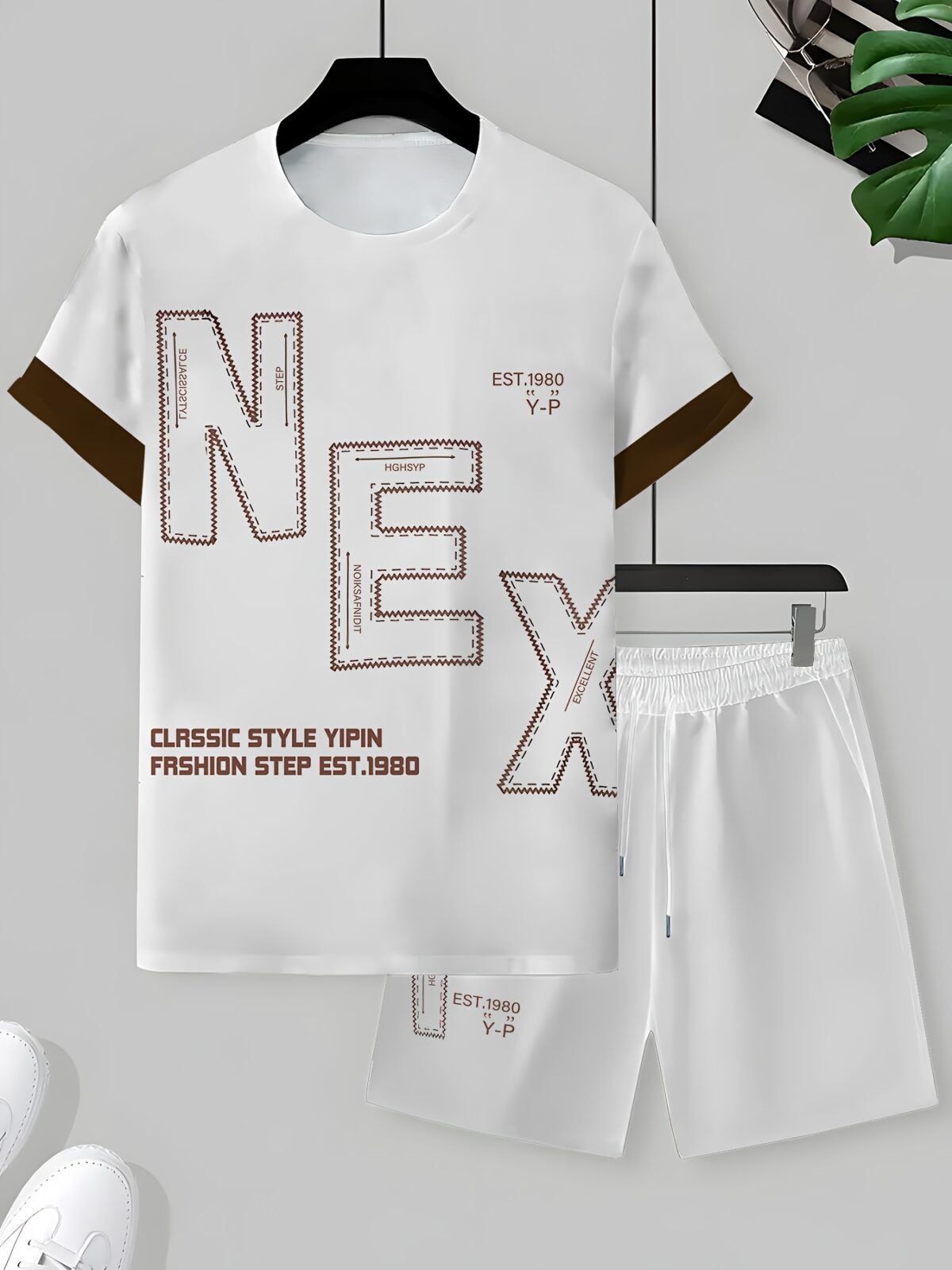 Model showcasing the Newness Urban Explorer Mens Summer Set a stylish and breathable outfit perfect for summer