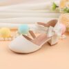 Adorable girls Mary Jane shoes with a delicate bow detail perfect for weddings parties and special occasions